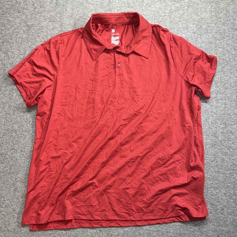 All in motion men's red polo‎ shirt sleeve size XXL red